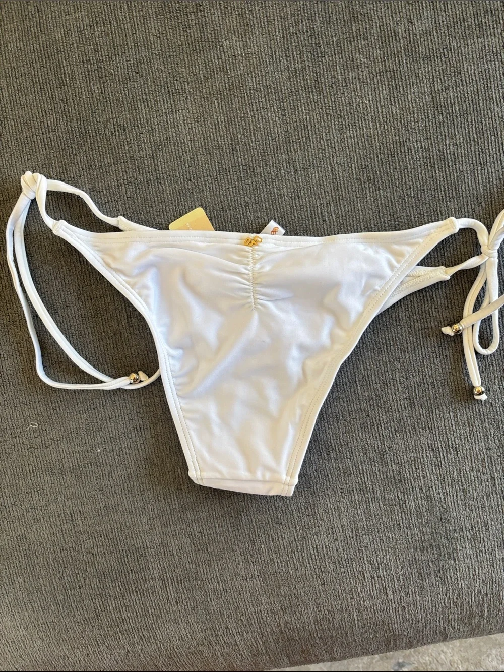 NWT PQ white tie side Brazilian bottom, size medium. No top, only bottom